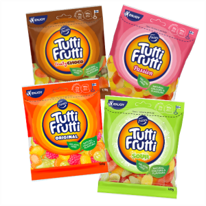 Kummikommid Tutti Frutti, al 170 g / 4 sorti